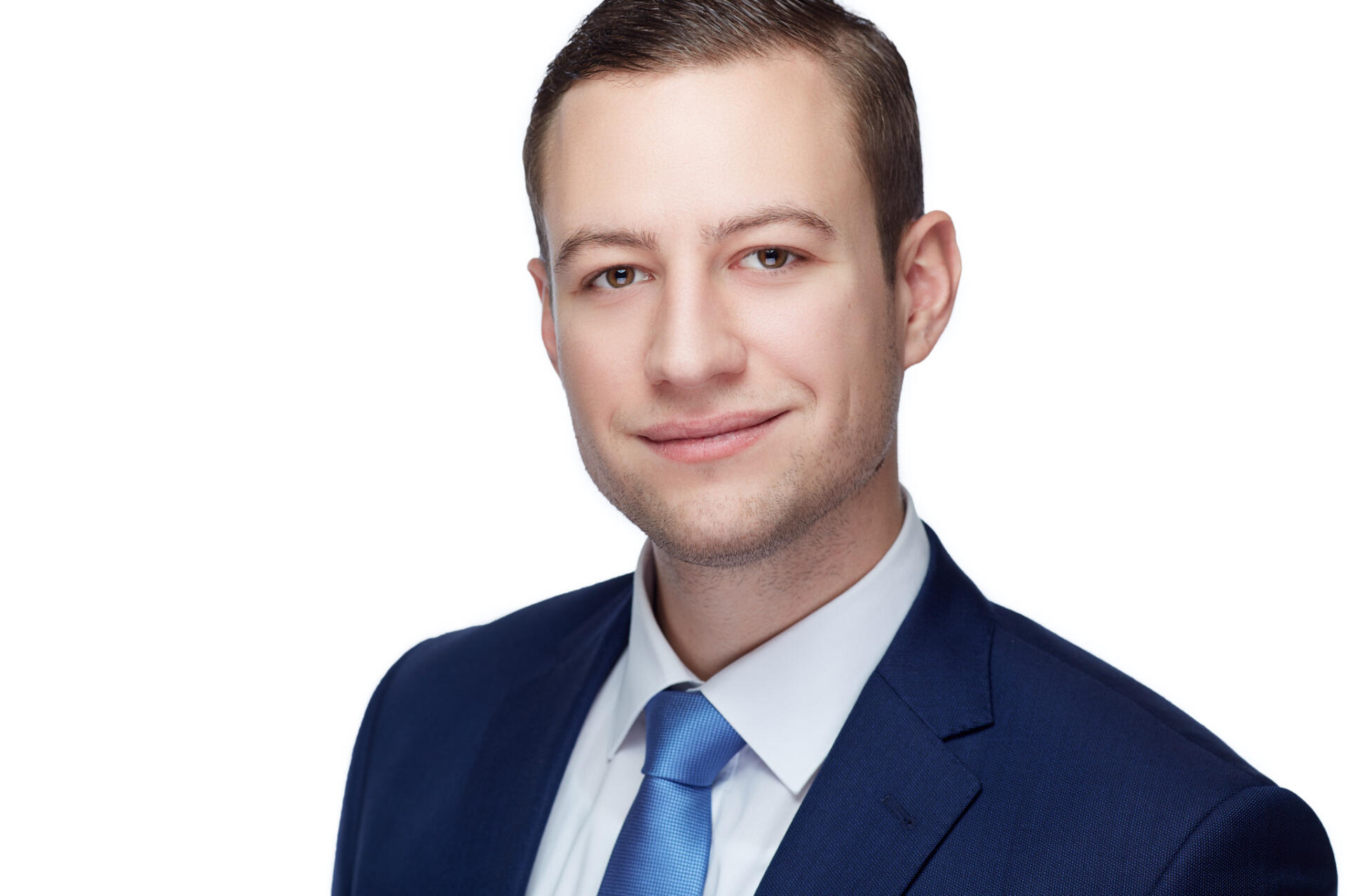 Business Headshot mit weißem Hintergrund